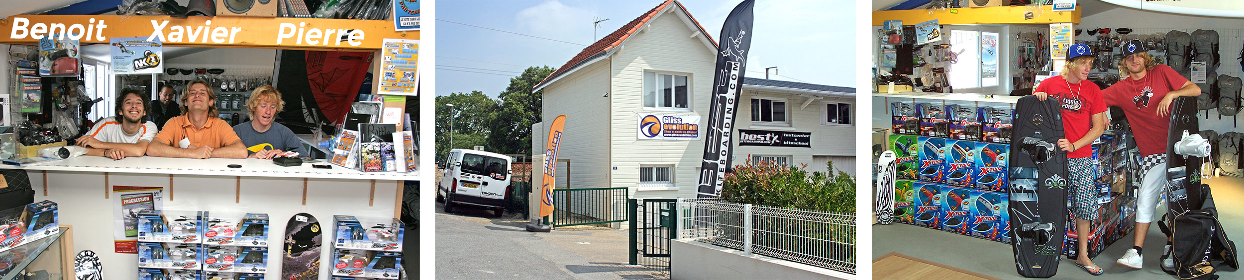 Premier magasin GlissEvolution à La Baule en 2006, spécialisé dans le kitesurf