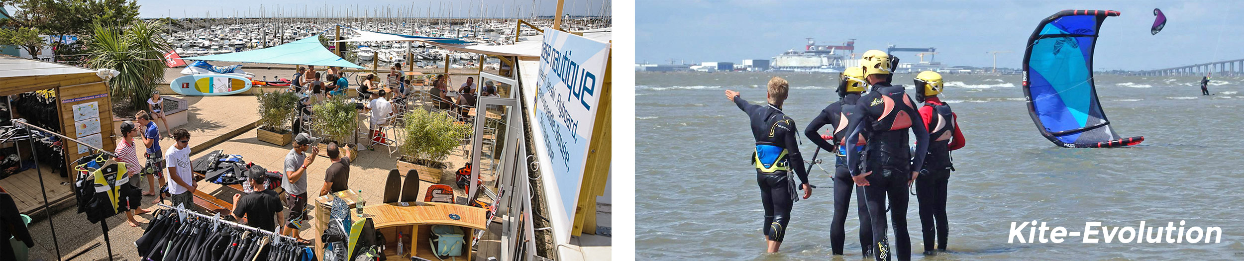 École de kitesurf Kite-Evolution dirigée par Alexis Bernardeau et Valentin Marville